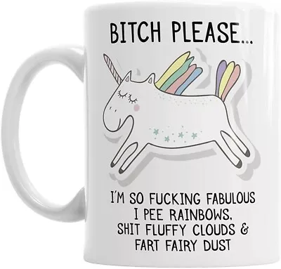 Bitch Please Unicorn Mug I'm So Fucking Fabulous Novelty Coffee Funny Xmas Gift • £8.99