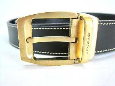 Montblanc Gold Removable Buckle Adjust To Fit Black Leather Belt • $129.99