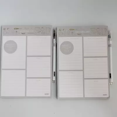 2 Pack Magnetic Shopping List Pad For Fridge 100  Sheets With Pen • £9.99