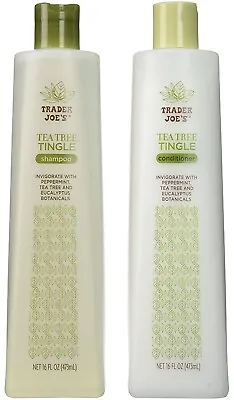 $19.95 • Buy Trader Joes Tea Tree Tingle 16 Fl Oz Shampoo & Conditioner Set 