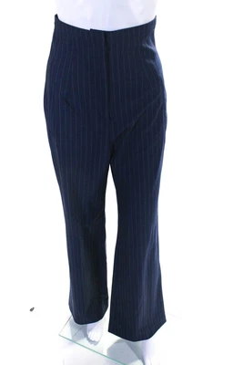 $69.99 • Buy Staud Womens Pinstriped Wide-Leg Pants Navy Blue Size 2