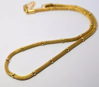 VINTAGE 12K GOLD FILLED LADIES CHAIN NECKLACE WITH ROUND BEADS 905g • $5.50