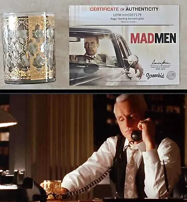 MAD MEN: John Slattery/Roger Sterling Cocktail Glass With Studio COA • $395