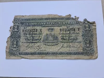 1918 £1 Australian Cerutty / Collins One Pound Banknote  • $300