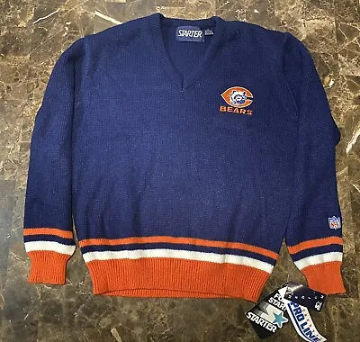 Vintage Starter Mens Sweater NFL Chicago Da Bears Football Mike Ditka NEW NWT • $99.95