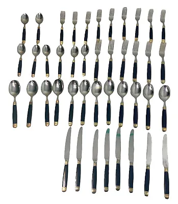 Mikasa CONTINENTAL GOLD Blue Stainless Laslo Japan Stainless Flatware • $25