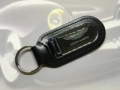 Black Leather Key Fob Printed Aston Martin Logo Keyring DB9 DB& DB10 Vantage DB6 • $7.40