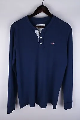 Hollister Men T-Shirt Long Sleeves Casual Blue Cotton Blend Pullover Size S • £22.03