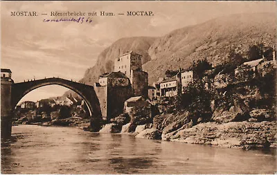 PC BOSNIA MOSTAR RÖMERBRÜCKE MIT HUM Vintage Postcard (b44115) • $14.99