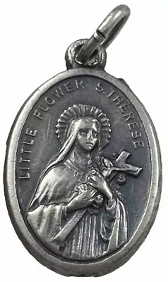 Vintage Catholic Little Flower St Therese Silver  Tone  Religious Medal • $8.99