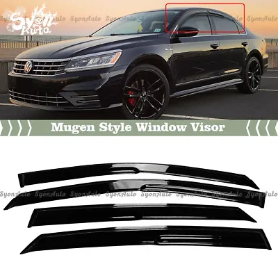 Fits 2012-2019 Vw Passat 3d Wavy Mugen Style Window Visor Rain Guard Deflector • $34.99