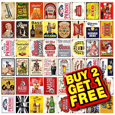 £3.95 • Buy Metal Sign Plaque Beer Funny Man Cave Home Bar Garage Tiki Bar Shed Signs M117