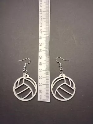 Sports Volley Ball Dangel Earring Wood Hand Finished Light Weight • $3.50