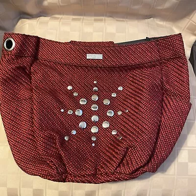 Miche Vixen Demi Shell Handbag Purse Red Fabric With Silver Accent  • $7.99