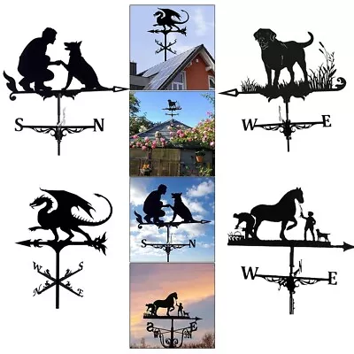 Roof Mount  Farmhouse Vane Wind  Indicator Metal Weather Direction Decor Outdoor • £13.97