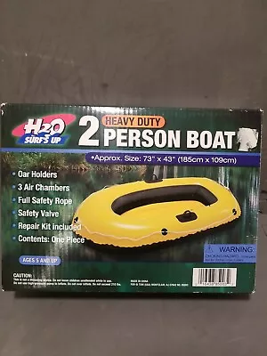 H2O Surf's Up Heavy Duty 2-Person Inflatable Boat 73  X 43  New Open Box • $45