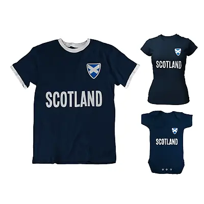 Adult Kids Baby SCOTLAND Country Badge Football T-Shirt 2022 Scottish Kit Flag • £7.45