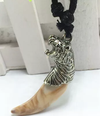 Tibet Men's Cool Leopard Tooth Pattern Gothic Pendant Necklace Vintage Jewelry F • $0.01