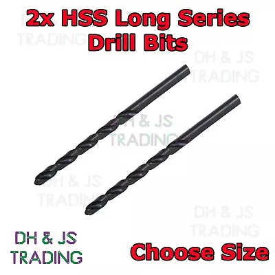 2x HSS Long Series Drill Bits Professional Long Ground Flute M2 Steel All Sizes • £2.29