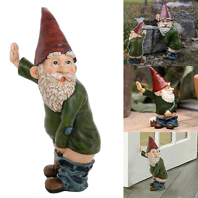 Naughty Peeing Funny Gnome Statue Garden Dwarf Resin Yard Patio Decor Ornament • $15.20