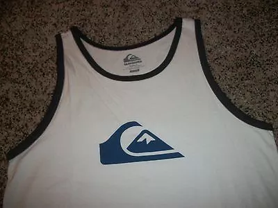 QUIKSILVER New NWT Mens Sleeveless Tank Top Shirt White Logo MEDIUM LARGE XL • $21.90