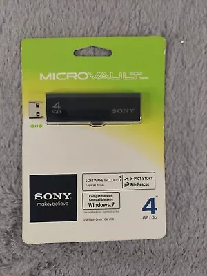 Sony MicroVault Retractable USB 2.0 Flash Drive 4GB New!  NIP Sealed Thumb Stick • $9.99