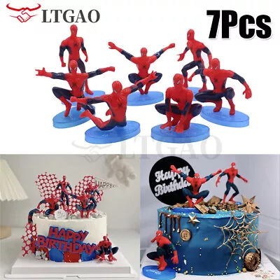 Spiderman Birthday Cake Decorations Figures Birthday Cake Toppers Decorations • £6.99