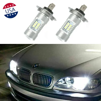 2x H7 80W 30-SMD White LED High Beam Headlight Bulbs For BMW E46 F30 3 5 Series • $16.99