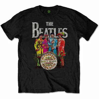 £12.94 • Buy Official The Beatles T Shirt Black Sgt Pepper Mens Lennon McCartney Lonely Heart