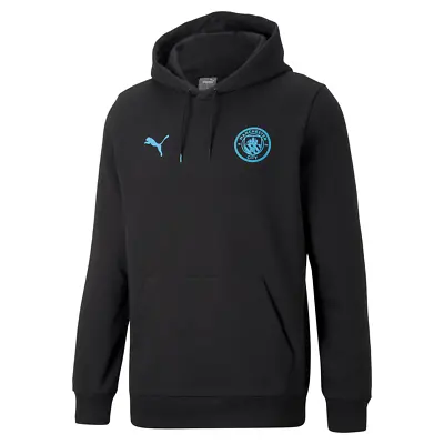 Kids' Manchester City Essentials Fleece Lined Hoodie - Puma Black - 15-16yrs • £19.99