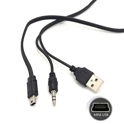 2in1 USB Cable 3.5mm + Mini USB 5 Pin Charger For Bluetooth Portable Speaker • $0.99