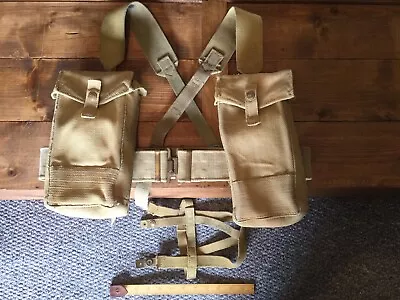 WW2 British /| Webbing Bren Pouches  Braces & Post Belt & Water Bottle Cradle • £15