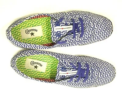Converse Marimekko Fun Blue/White Zig-Zag Sneakers Womens Size 7 Designer Sample • $36.88