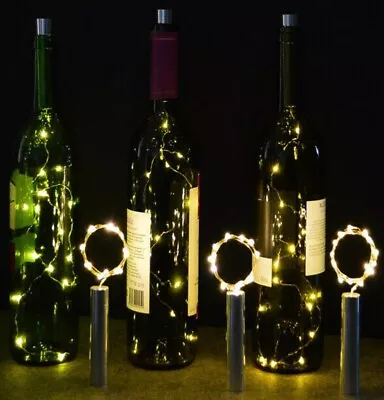 Wine Bottle Lights - Metal -  20 LEDs - Colour White & Warm White  - EOFY SALE • $17.90