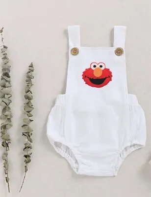 Boy Girl Elmo Sesame Birthday Cake Smash Outfit Dress Romper Jumpsuit Outfit • $22