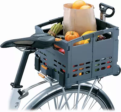 Trolleytote Folding MTX Rear Bike Basket Grey Black 35.8 X 34 X 14.2 Cm / 14. • $98.99