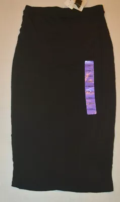 Women's Matty M Black Pull On Stretchy Straight Pencil Midi Skirt Sizes XSS • $12.99