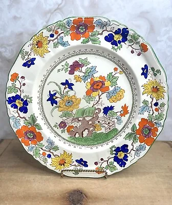 Antique Masons Ironstone 10.25” Dinner Plate In Bible Pattern England • $59.95