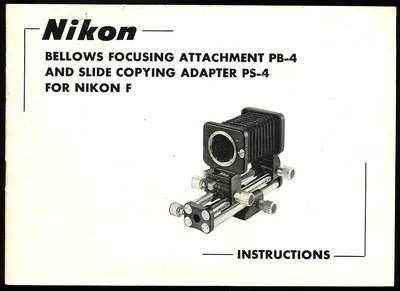 $6.50 • Buy Nikon  Bellows Focusing Attachment PB-4 Instruction Manual