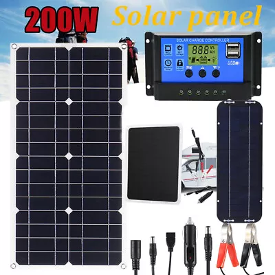 200W Solar Panel Kit 12V Battery Charger 100A Controller RV Trailer Camper Van • £22.99