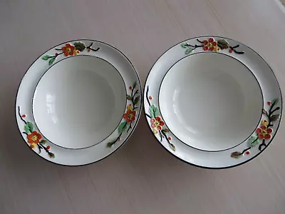 Two T.F.&S Ltd Blossom Pattern Dessert Bowls Phoenix Design Art Deco • £4