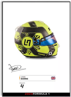 Lando Norris McLaren F1 Formula 1 2023 Helmet Signed Poster A4 • £6.99