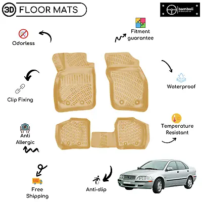 Custom Molded Rubber Floor Mat For Volvo S40 1995-2004 Beige • $99.90