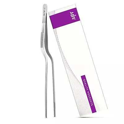 Chef Tweezer 8inch Long Stainless Steel Offset Culinary Tweezers For Kitchen Coo • $12.07
