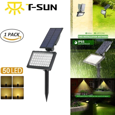 $9.99 • Buy Solar 50-LED Flood Lamp Spotlights Outdoor 50-LED Garden Wall Landscape Lights