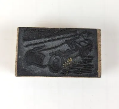 Vintage Rubber And Wood Printing  Stamp Racecar Soap Box Racing • $16.99