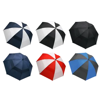 62” Wind-Cheater Vented Double Canopy Windproof Golf Umbrella (Multiple Colors) • $35.99