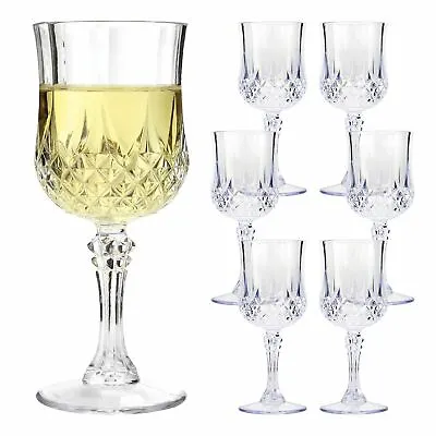 Clear Crystal Effect Acrylic Plastic Drinking Glasses Cup Reusable Picnic Garden • £12.49