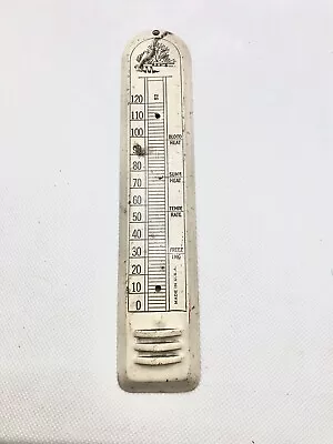 Vintage Metal Thermometer Case Blood Heat Freezing- Made In USA 7.25” • $19.99