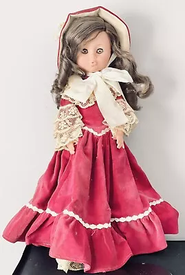 Vtg Zanini Zambelli Doll 17” Italy Dark Hair Red Dress Vinyl • $15